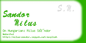 sandor milus business card